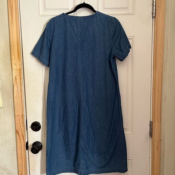 Vintage Embroidery Blue Jean Denim Dress small - Picture 6 of 6